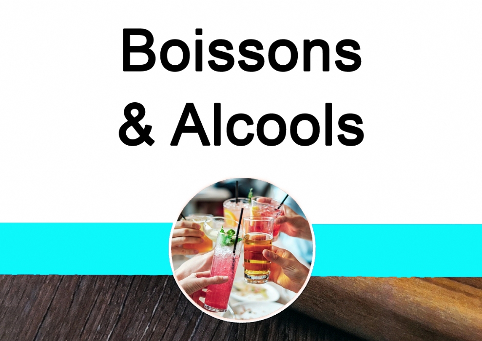 Boissons, huiles, alcools, ...
